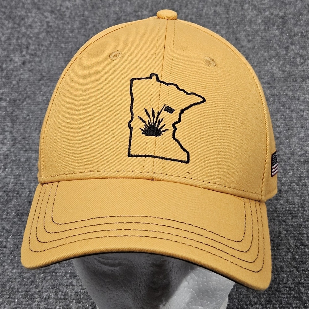 Pukka Golf Cap Hat Yellow Minnesota State Outline American Flag Cap Country Club